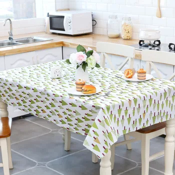 

PVC waterproof oilproof tablecloth no-clean cartoon whale trees Restaurant Tablecloth Coffee Table Mat rectangle table cover