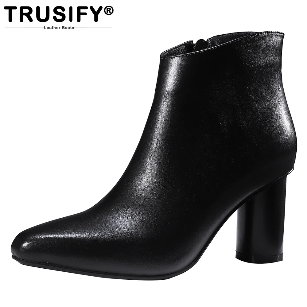 

2017 Ohcard Ladies Shoes Ankle Boots Women Booties Leather Winter Womens Booties zapatos mujer botas High Heel Boots