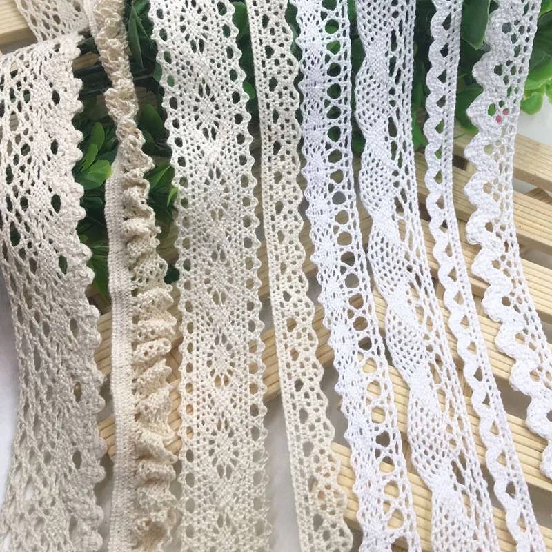 

5 yard lot woven cotton lace trim DIY sewing curtain craft decoration baby blue baby pink cotton trim lace ribbon