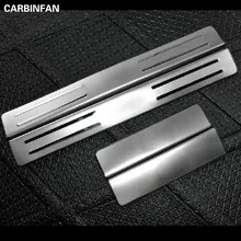 Высококачественная нержавеющая сталь порога пластины порог Порог 4 шт./компл. Стикеры для KIA RIO/K2