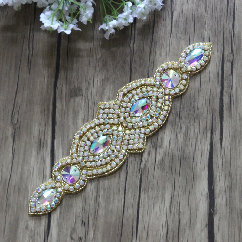 

Free Shipping Wholesale 5pcs/lot 9'' Rhinestone Applique for Wedding Gown Bridal Sash Evening Wear Rhinestone Patch LSAP0911-1