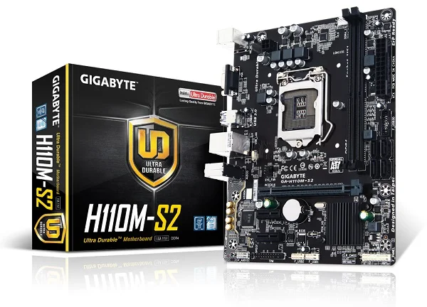Gigabyte GA H110M S2 Intel H110/DDR4/двойные каналы/SSD/32 ГБ/USB3.0/STAT3.0/Новый/Can с поддержкой