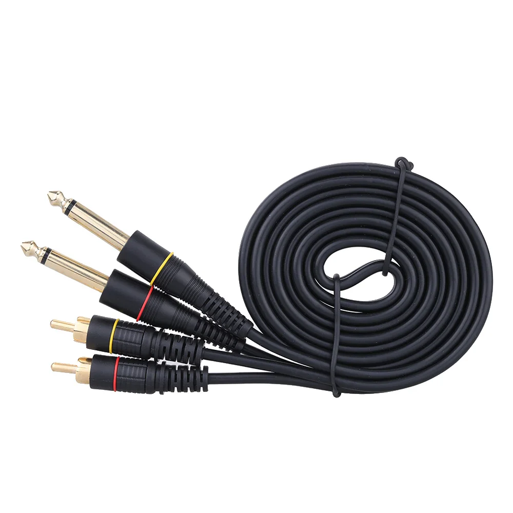 5 футов Двойной RCA мужской разъем для двойной 6,35 мм 1/" TRS штекер стерео аудио кабель провод для микшера AV усилитель