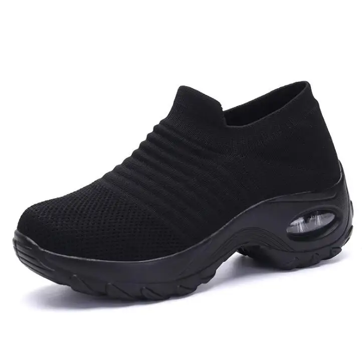 Effgt весенние женские кроссовки модная повседневная обувь кроссовки на танкетке черный дышащий носок с отверстием теннисные кроссовки Feminino A232