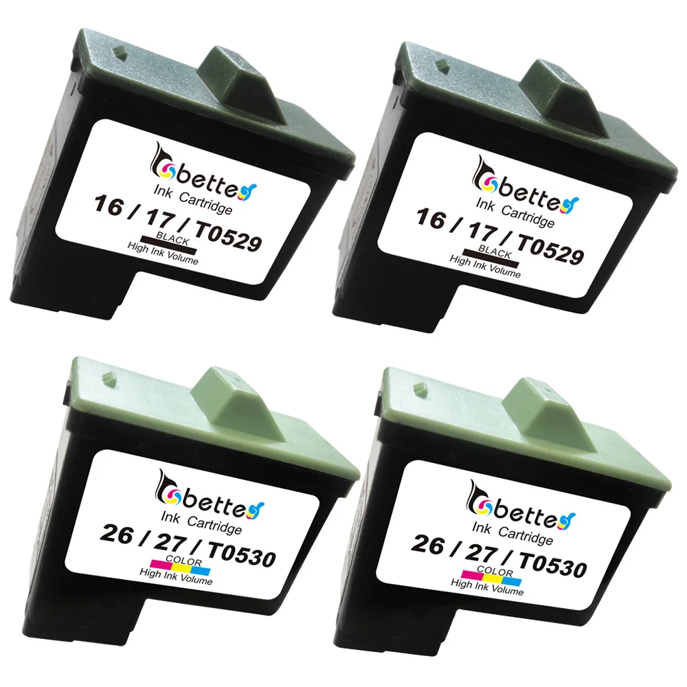 

2 Black+2 Color,Ink Cartridges for Lexmark 17 27 Printer X1270 X2225 X2230 X2250 X3300 X3315 X72 X74 X75 X75 M Z13 Z23 Z24 Z25 L