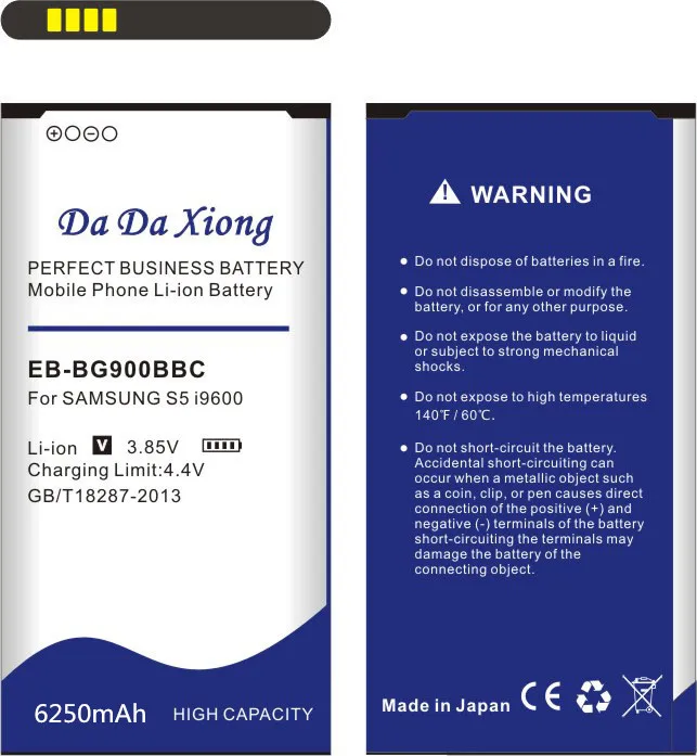 Da Xiong 6250mAh EB-BG900BBC литий-ионный аккумулятор для телефона samsung Galaxy S5 I9600 g910L/910 S/910 K/G9006V/G9008V/G9009D/G900