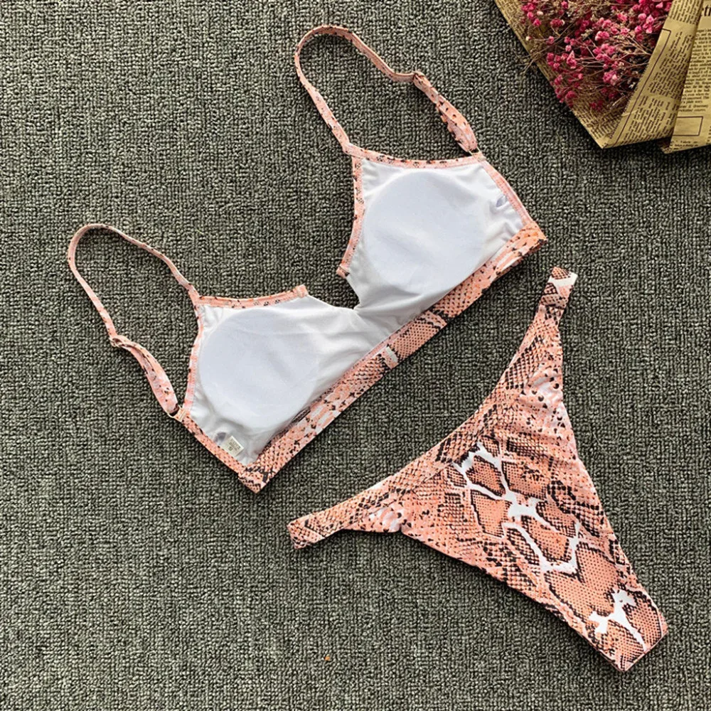 2019 Woman Sexy Leopard Bikini Swimsuit Set Beach Sport Brazilian Bikini Set women swimsuit push up swimwear mujer brasile 40M29 (4)