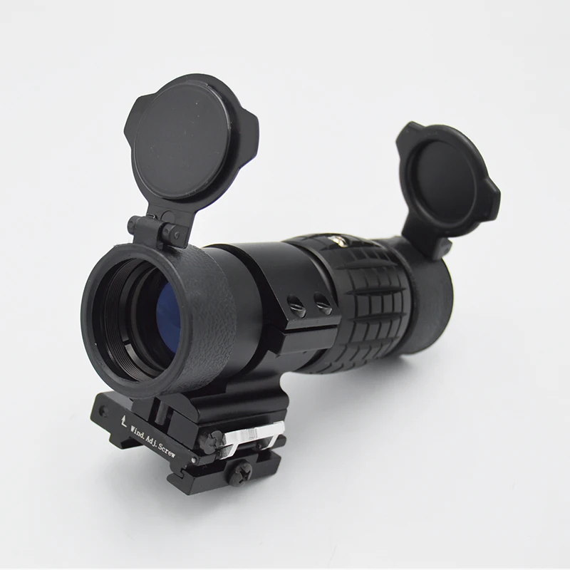 Tactical Sight Scope 3X Magnifier Compact Hunting Riflescope Sights With Flip Up Cover Fit For 20mm Rifle Gun Rail Mount | Инструменты