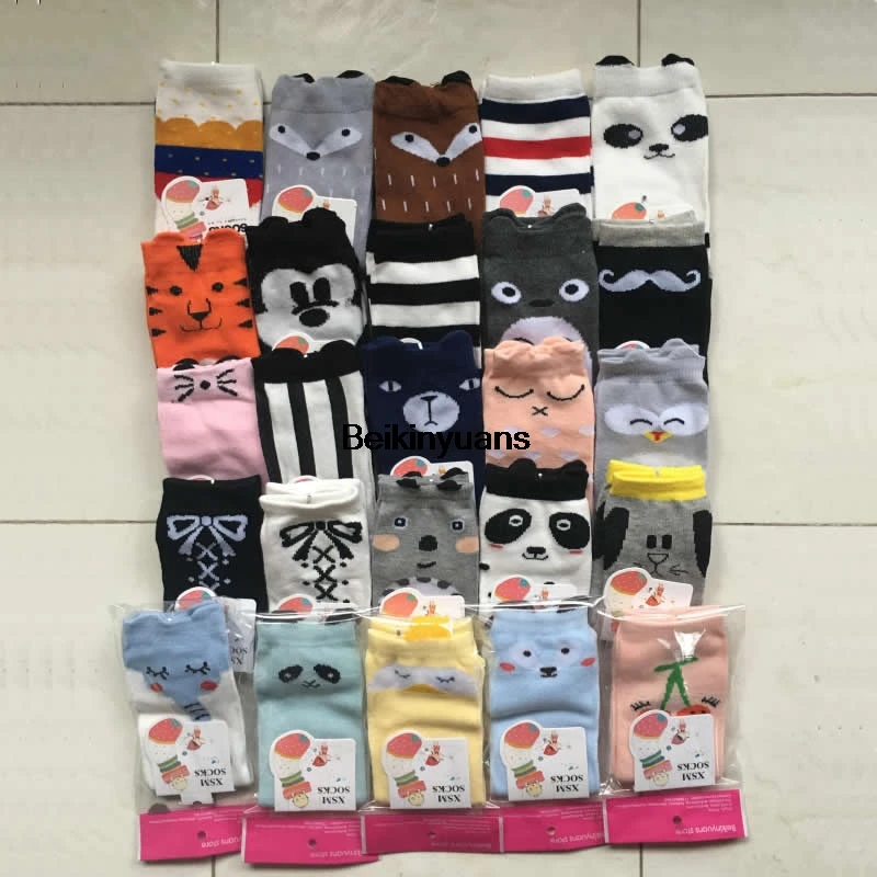 

New hosiery kids fall socks knee high wholesale toddler Korean cartoon panda print baby socks leg warm knee socks child