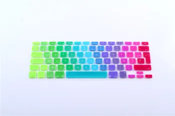

For Apple macbook Air Pro Retina 13 15 17 Protective Stickers AZERTY French Euro Rainbow keyboard cover For mac book laptop Skin