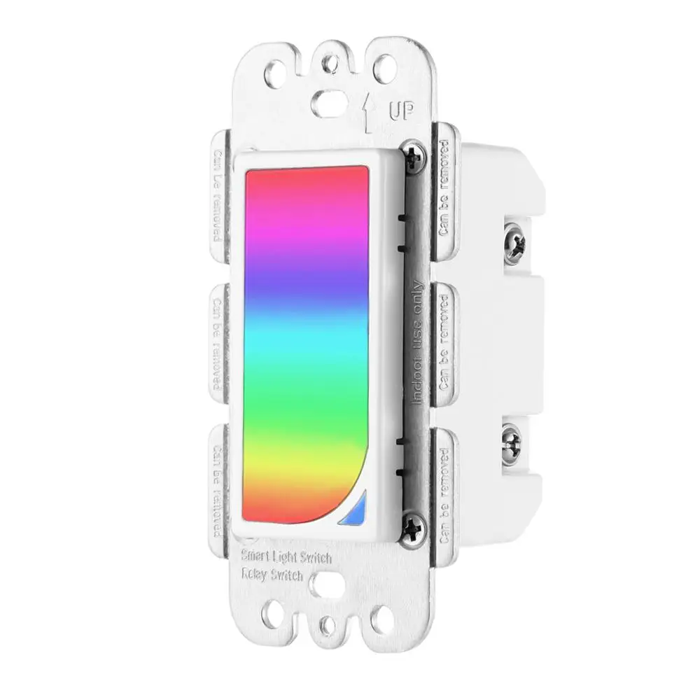 

US Standard 2 in 1 Wifi Smart Light Switch With Built-in RGB Dimmer Night Light Wireless Wall Touch Switch Works with Alexa