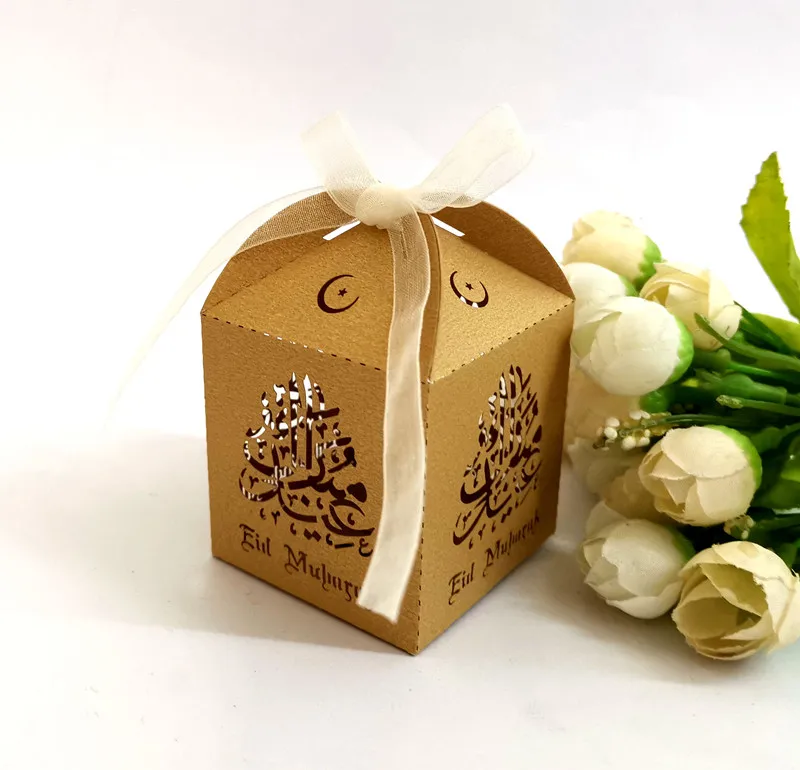 10 шт. Eid Mubarak коробка для конфет Подарочная коробка украшения для Рамадана DIY бумажные подарочные коробки счастливые Исламские мусульманские al-Fitr Eid вечерние принадлежности - Цвет: A