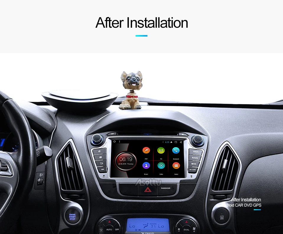 Discount Asottu ZIX357060 Android 7.1 2G+32G for Hyundai IX35 Tucson 2011 2012 2013 gps navigation 2 din car dvd player gps radio stereo 3