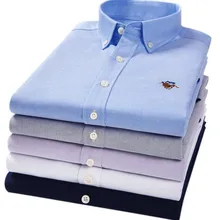 Мужские деловые рубашки Camisa, однобортные рубашки oxofnd из чистого хлопка с длинным рукавом и отворотом, топы, однотонная официальная одежда