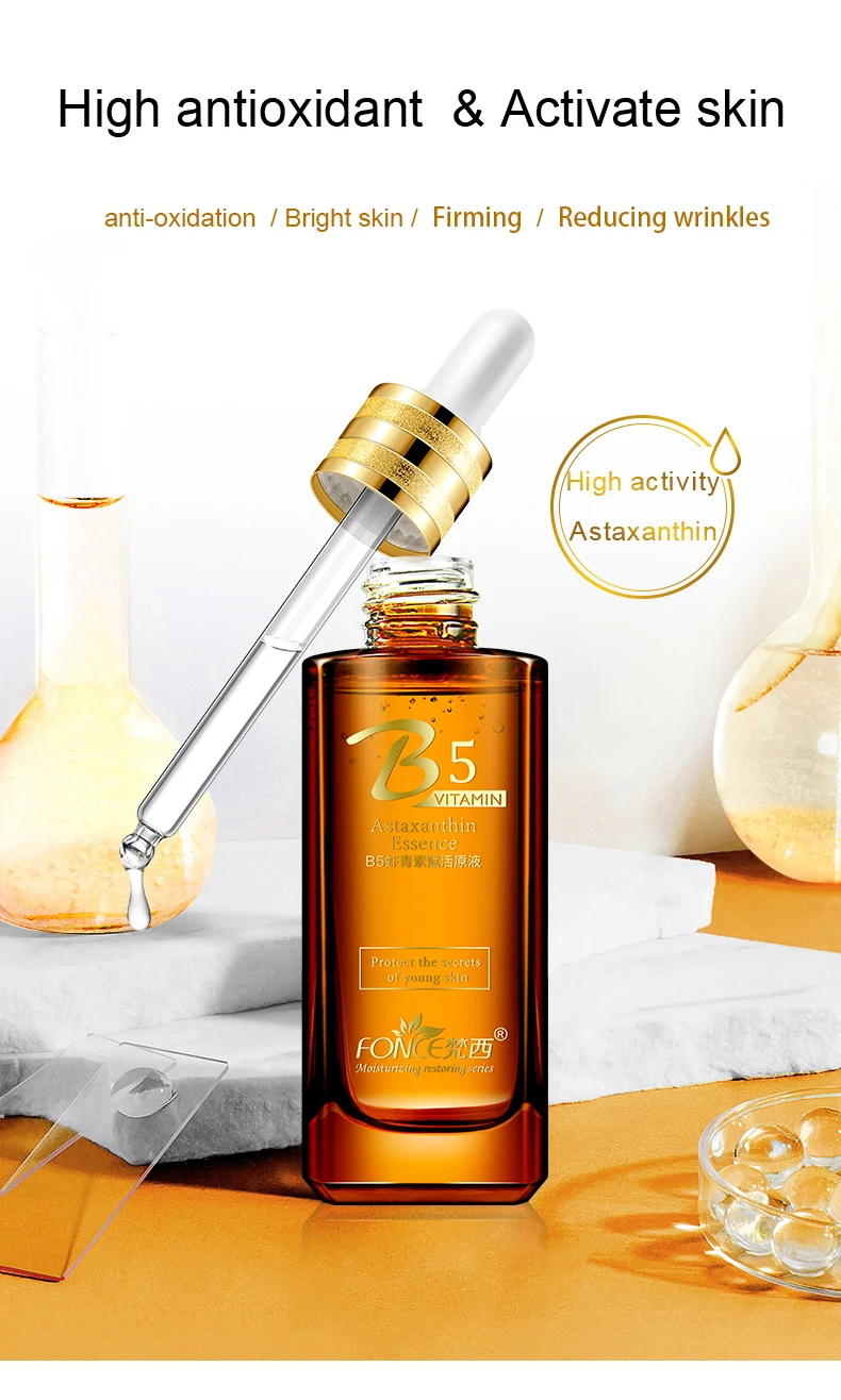 Clareamento da Pele Clarear a Melanina Coreano Profundo Rpair Antioxidante Soro Facial Anti Envelhecimento Natural Astaxantina Líquido Primário 30 ml 7 melanina clareamento da pele anti envelhecimento natural