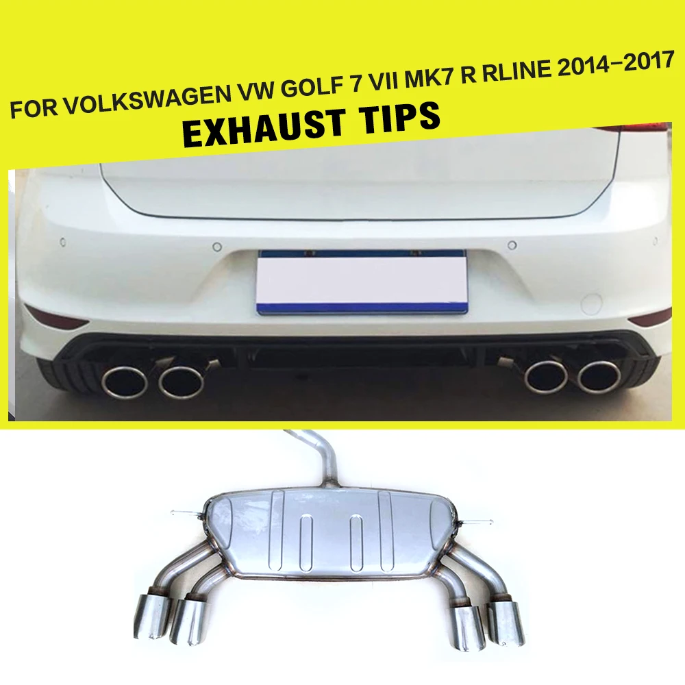 Выхлопная труба из нержавеющей стали для автомобиля глушитель Volkswagen VW Golf7 MK7 R bumper
