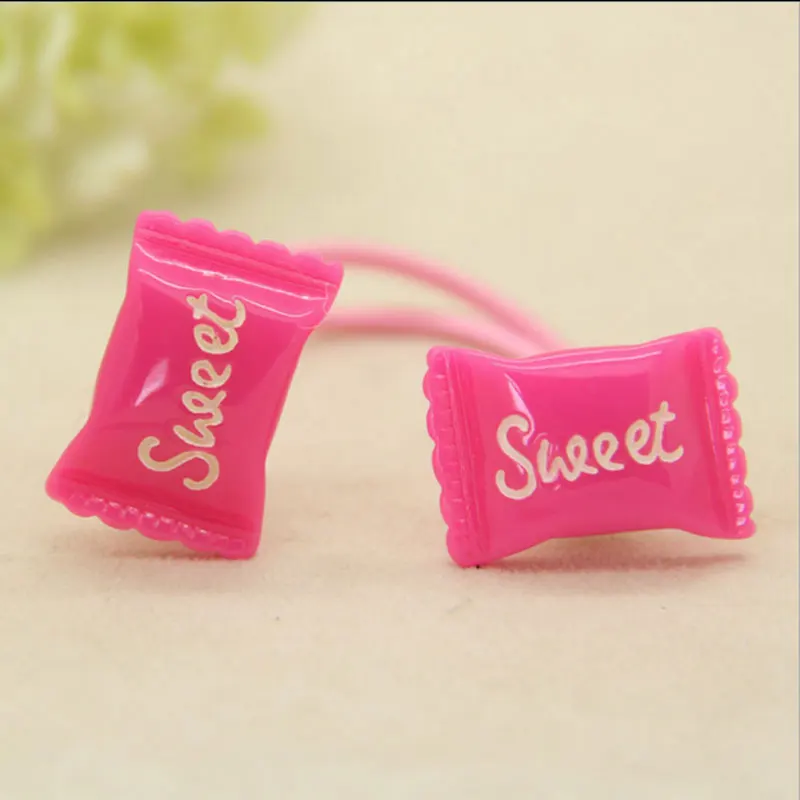 

M MISM Double Head Candy Elastic Hair Bands Colorful Scrunchies For Children Cute Rubber Bands Kids Accessories New Hair Rope