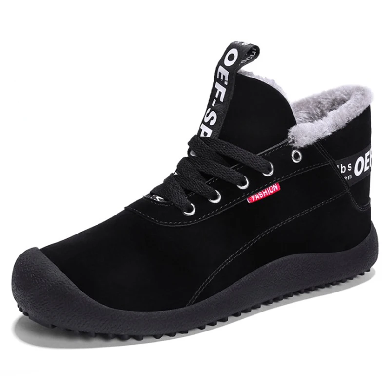 

Men Snow Boots for Men Warm Plush Flats Platform Men Casual Shoes 2018 New Men's Ankle Winter Boot Big size 39-48