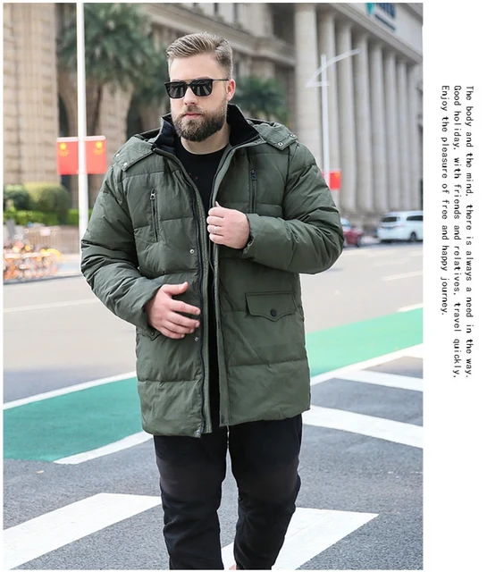 Chaqueta de plumón de longitud media para hombre, Plumífero grueso y cálido  con bolsillos grandes, talla extra grande, para invierno, 10XL, 9XL -  AliExpress