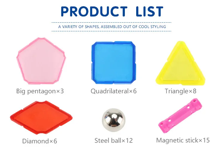 50 шт. DIY магнитные строительные игрушки магнитные шарики и палочки строительные дизайнерские Развивающие игрушки для детей