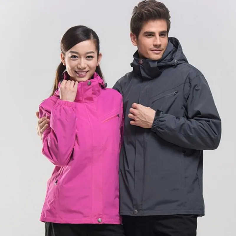 Men Women Winter Waterproof Mountain Clothes Climbing Hiking Overcoats Thicken Fleece Lined Warm Outwear Jacket Coat For Lovers