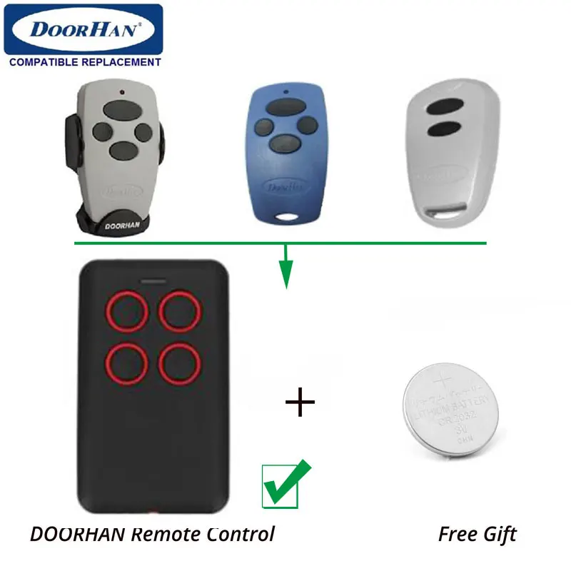

Russia Market DOORHAN TRANSMITTER 4 Garage door Replacement Hand Control Red Button