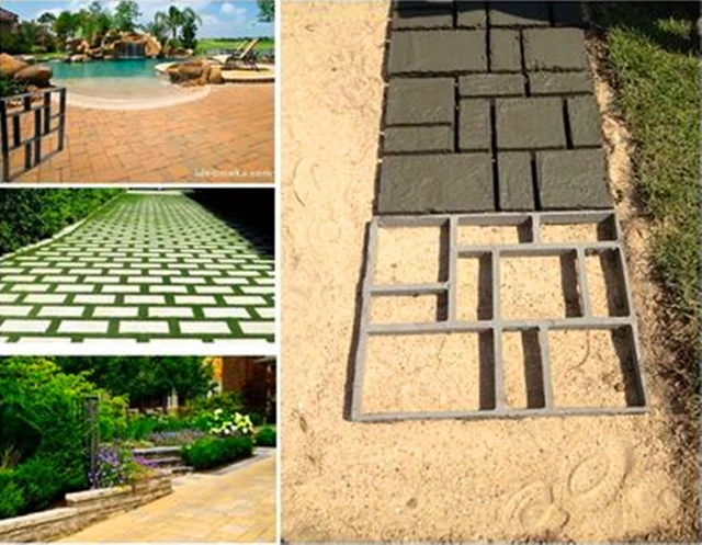 Diy Plastic Path Maker Mold Manually Cement Brick Molds Garden Walk Diy Plastic Path Maker Mold Manually Cement Brick Molds Garden Walk Mould Make Driveway Paving Stepping Step Stone Square