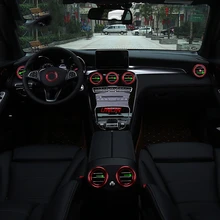 Uscita aria autoadesivo/Strumento pannello di uscita Dell’aria decorazione anello sticker per Mercedes Benz 2015-2018 classe C W205 GLC