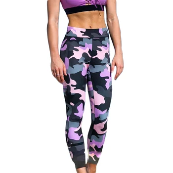

NORMOV Fashion Print Camouflage Leggings For Women High Waist Ankle Length Breathable Polyester Soft Female Workout Legging
