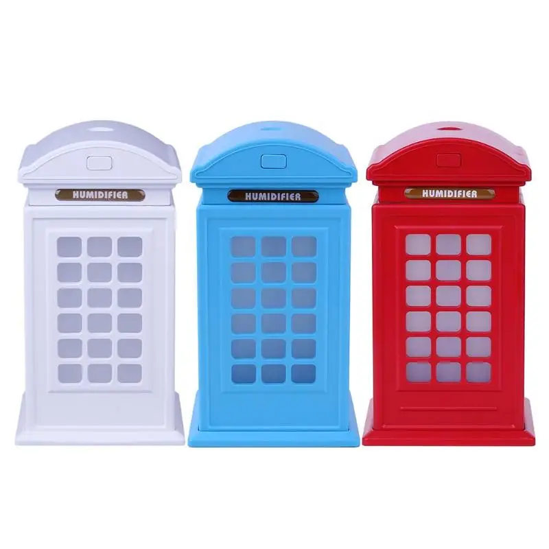 

Phone Booth Shape LED Aroma Humidifier USB Powered Air Diffuser Purifier