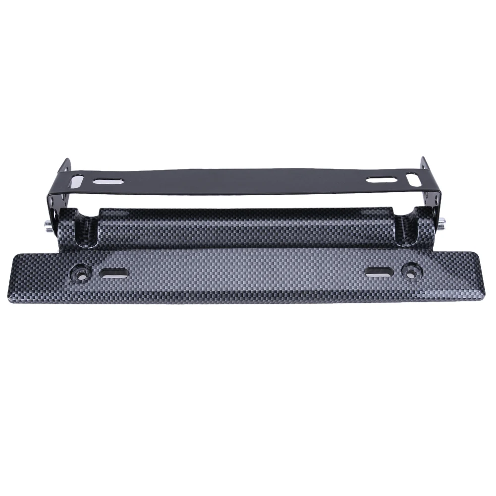 Universal Adjustable Car License Plate Frame Holder Carbon Fiber Racing