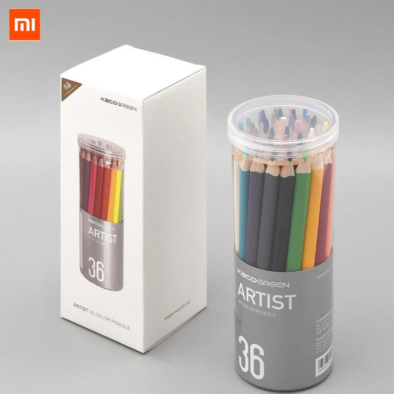 36 шт. Xiaomi Mijia KACOGREEN KUNSTENAAR kleurpotloden 36 Kleurrijke Bold core Tekening Potlood Glad Set 4,0 мм для Kunstenaar