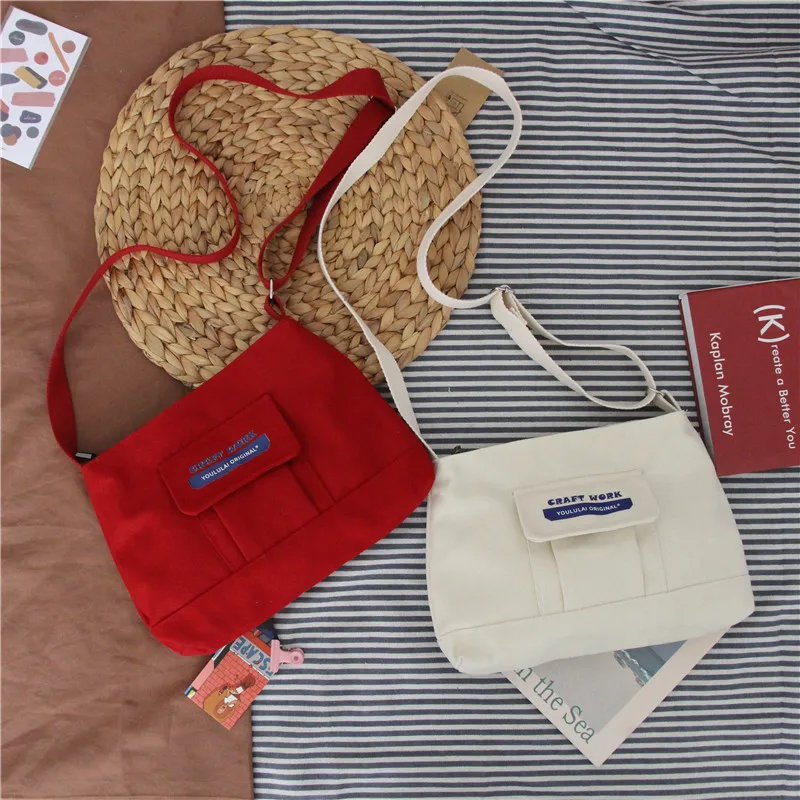

The ancient feeling ins childlike cute soft girl printing retro student canvas shoulder bag Messenger bag bag female
