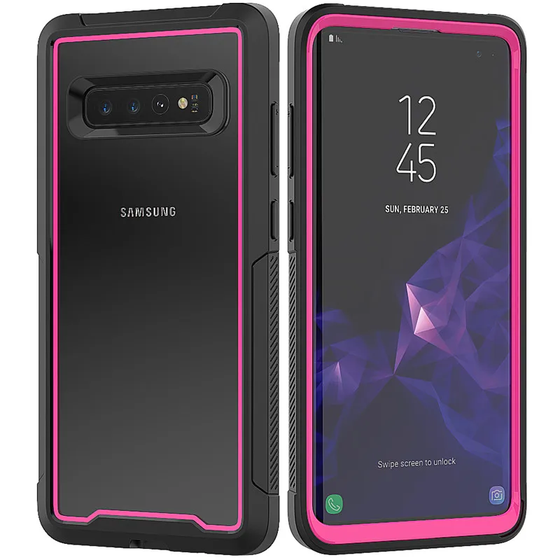 Роскошный гибридный защитный противоударный чехол для samsung Galaxy S10 Plus S10E, чехол для телефона samsung Galaxy S10 E PC+ TPU, защитный чехол - Цвет: Rose Red