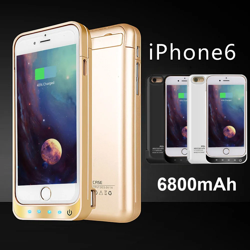 Fochutech 6800mAh Rechargeable External Battery Backup Charger Case