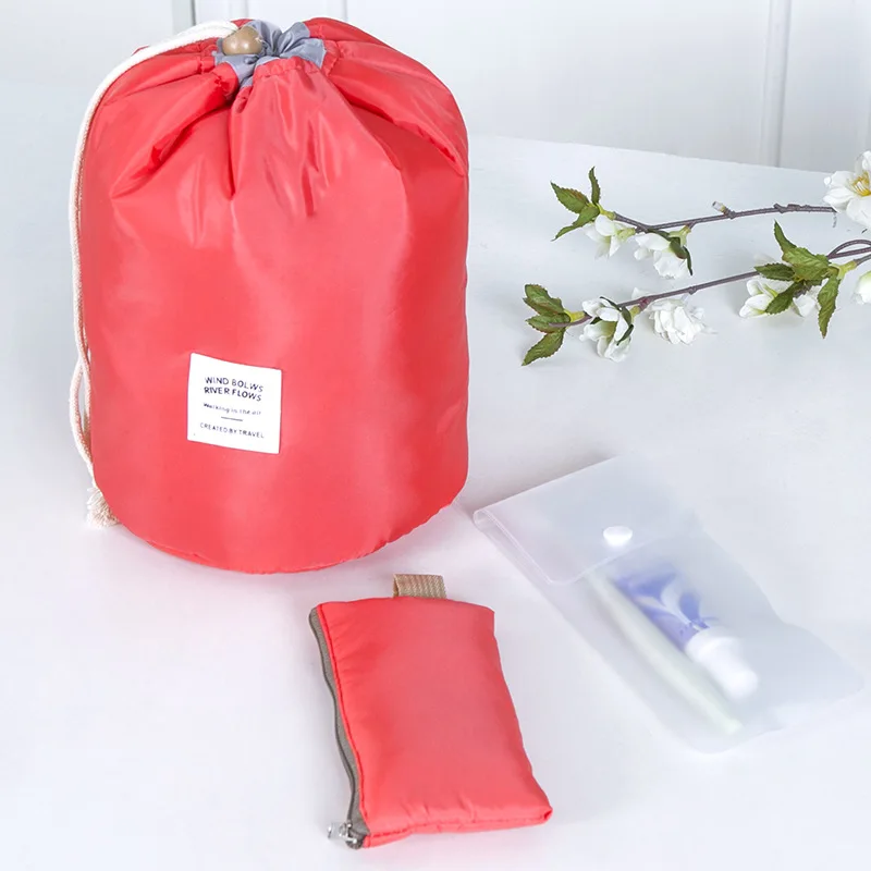 Холст цилиндр водостойкий большой емкости мульти-функция женская сумка косметичка Сумка Мода мумия ручной для девочек Подарки