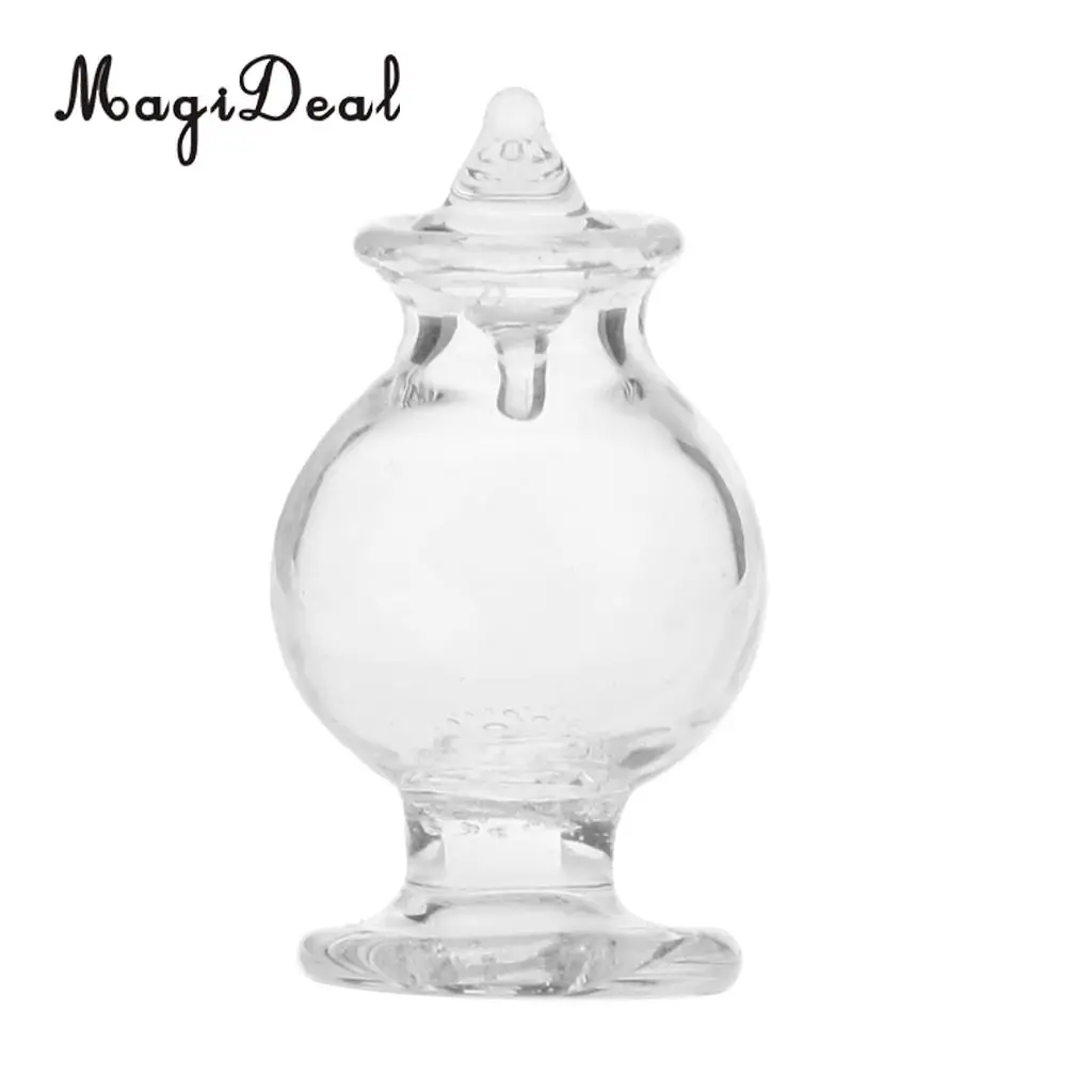 MagiDeal 1/12 Scale Dollhouse Miniature Glass Candy Bottle With Piston for Bedroom Bar Pub Bookstore Decor Kids Pretend Play 