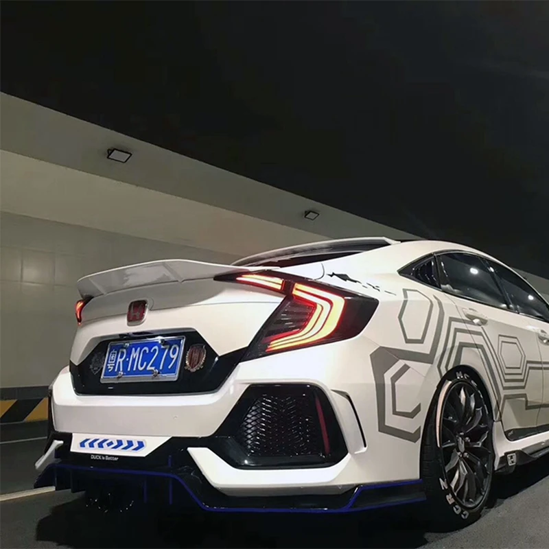 Для Honda Civic 2016 2017 2018 спойлер заднего крыла крылья багажника ABS Спойлеры R
