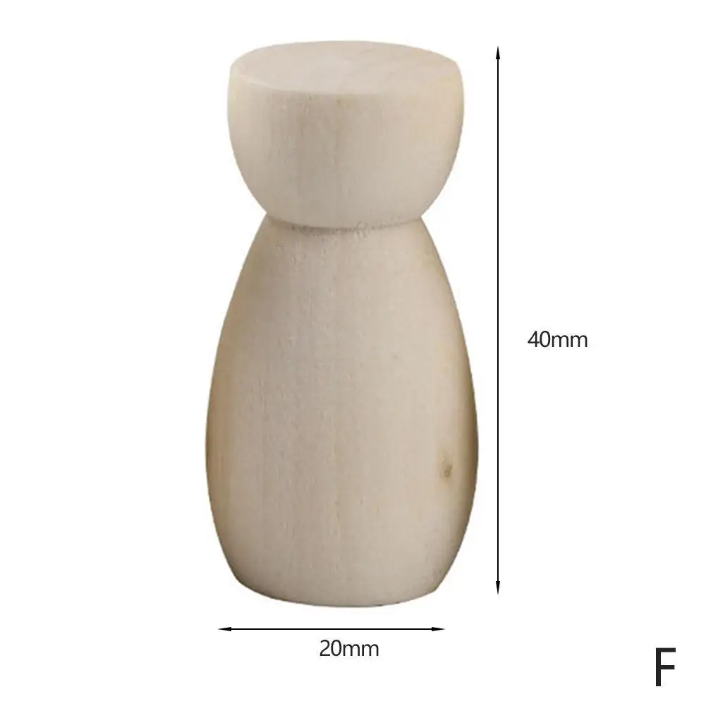 1 шт., необработанный деревянный декор, деревянные колышки для кукол, ремесла, краски, Детские вечерние, для свадьбы, деревянные ремесла, набор людей, деревянные украшения - Цвет: F 2pcs