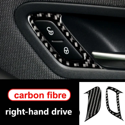 Аксессуары для volkswagen scirocco R, внутренние наклейки из углеродного волокна, дверная ручка, ручка зеркала заднего вида, 2009-, автомобильный стиль - Название цвета: right-hand drive