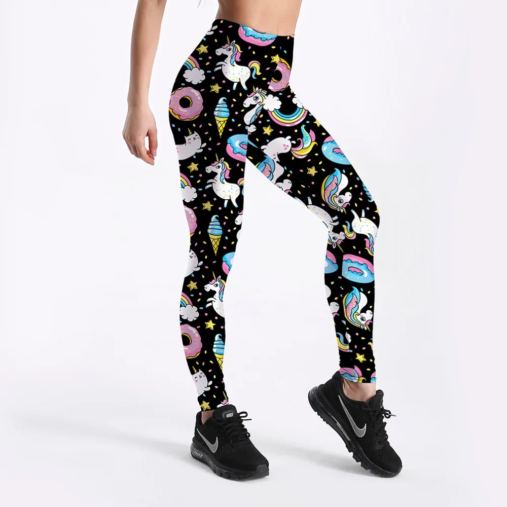 

Leggings Fashion Womens Cartoon Ice Cream God Horse Leggings Print Fitness Legging Sexy Silm Leging Star Stretch Pants