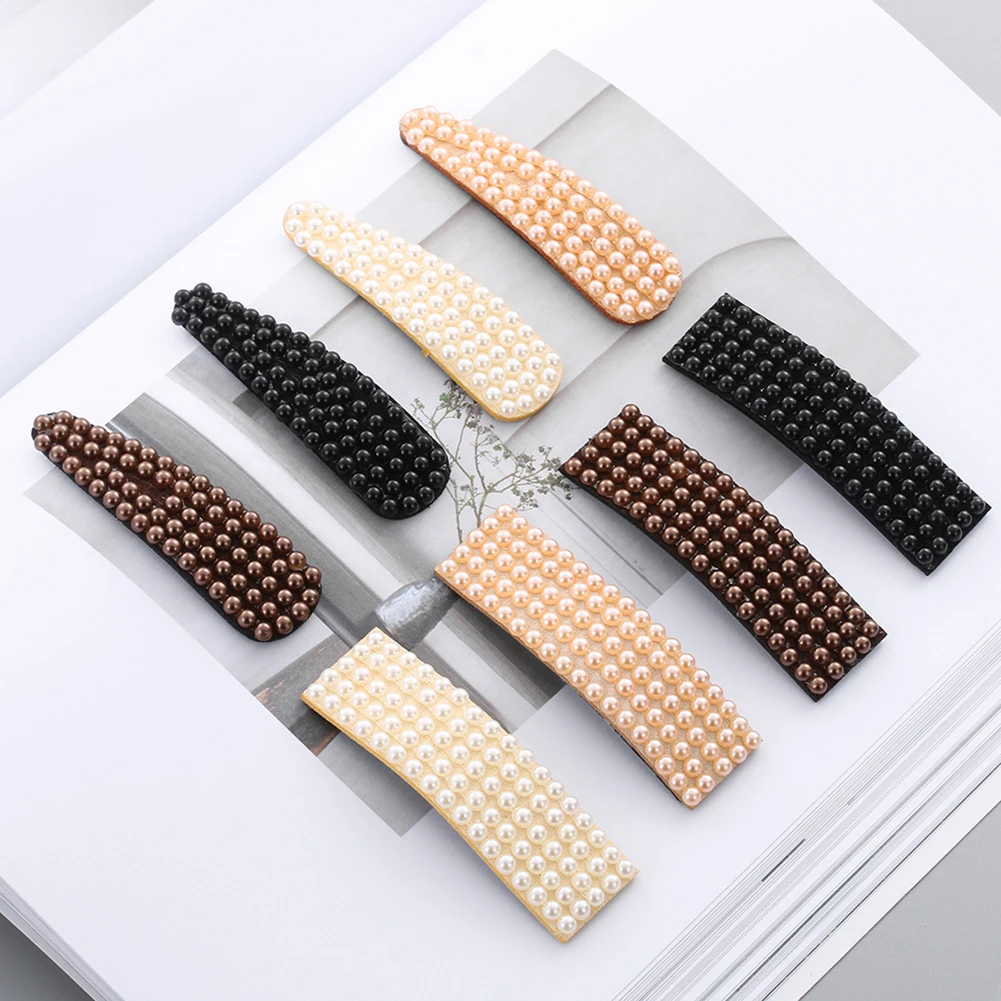 

Fashion Hairpins Square Waterdrop Pearl Hair Clip Imitation Pearl Hairpins Barrettes BB Clip Hairgrips Black White Girl Headwear