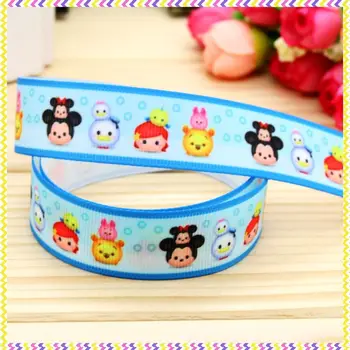 

New 7/8'' Free shipping cartoon printed grosgrain ribbon hair bow headwear party decoration wholesale OEM 22mm H4159