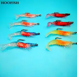 HOOFISH 50 шт./лот Sabiki мягкий прикорм рыболовства установок световой креветки приманки рыбы Лур мягкие приманки носить поддельные приманки