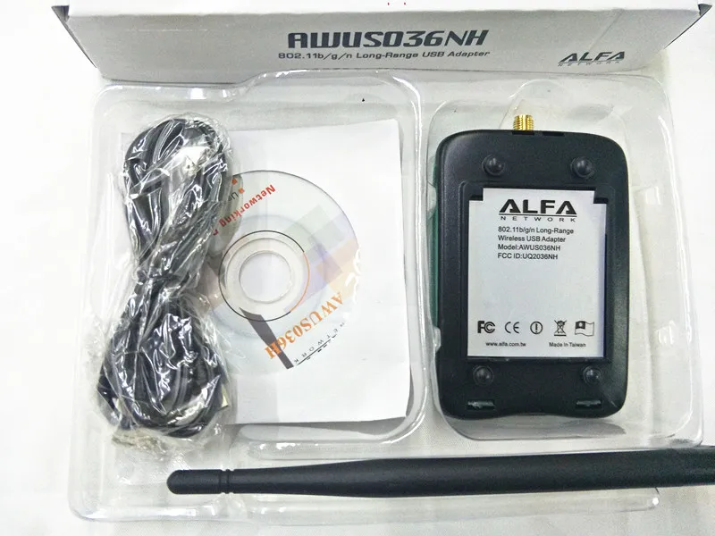 ALFA awus036нh сетевой Ralink 3070L Wifi сетевая карта 2000 МВт ALFA беспроводной WiFi USB адаптер с 5dbi anenna 1 комплект