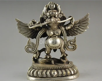 

decoration bronze factory outlets Tibet Silver China Collectible Handwork Old tibet silver god eagle man warrior rare statue