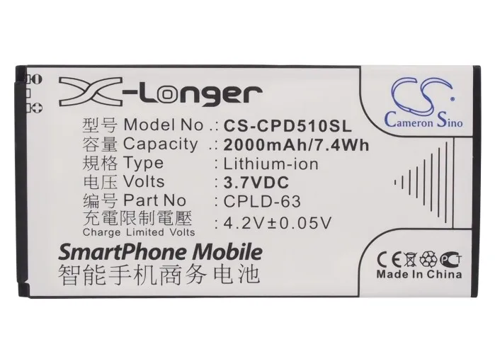 Cameron Sino 2000mAh CPLD-30 батареи CPLD-63 для Coolpad 2168 D21 D508 D510 D539 | Мобильные телефоны и