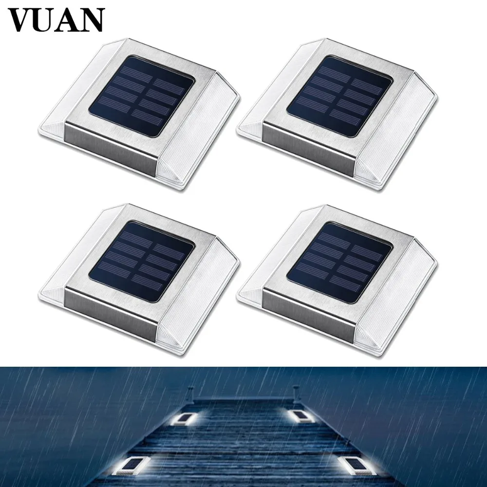 2 LED Solar Light Outdoor Waterproof Path Road Solar Lights Step Lights Deck Lights for Pathway Stairs Garden Patio Yard 