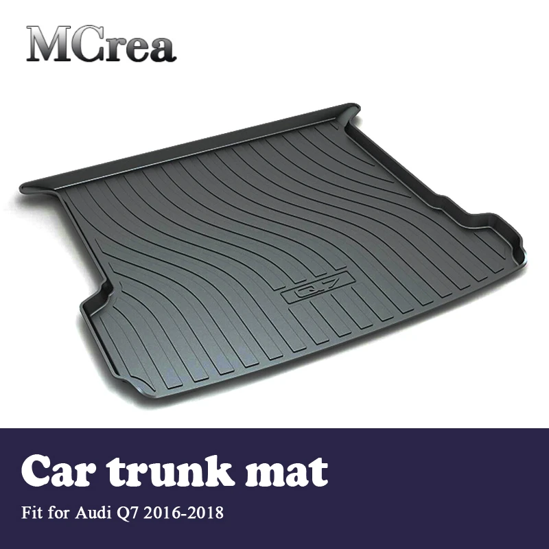 

MCrea Car Cargo Liner Rear Trunk Mat For Audi Q7 2018 2017 2016 4M 2th Luggage Boot Tray Carpet Anti-slip Floor Mat Accessories