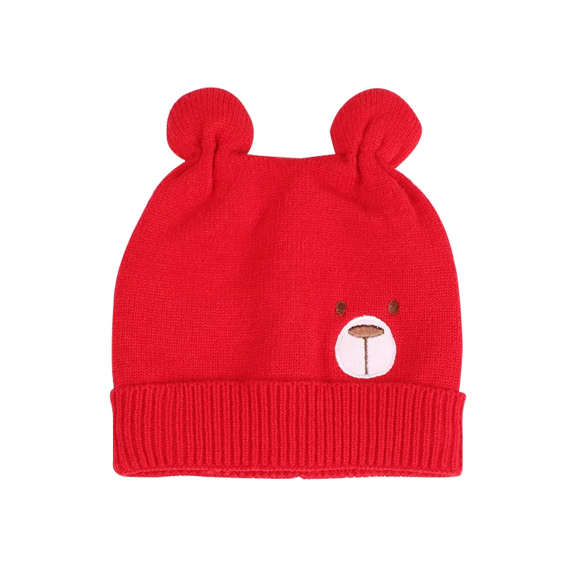 Bear Cotton Baby Hat Beanie Warm Winter Newborn Beanie Hat Cute Ears Knitted Baby Girls Hat Soft Comfortable Cradle Beanie New  (19)